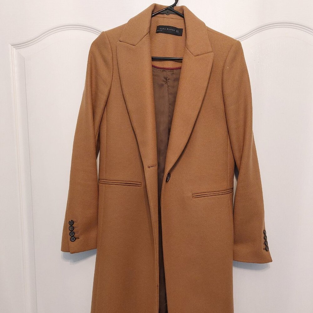 Zara Woman Camel Coat Wool XS